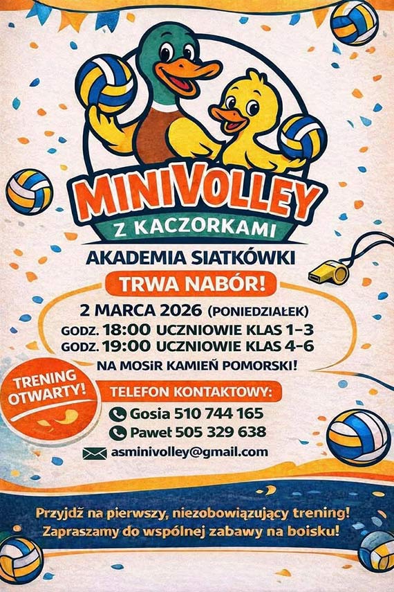MiniVolley z Kaczorkami w Kamieniu Pomorskim - dzi� start naboru do Akademii Siatk�wki