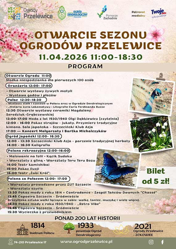 Otwarcie sezonu Ogrodów Przelewice – dzień pełen natury, kultury, edukacji i inspiracji