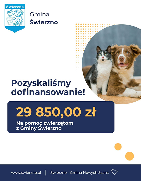 Gmina �wierzno z dofinansowaniem na wsparcie zwierz�t