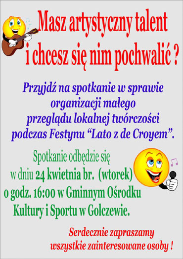 Golczewo: Organizacja festynu z udziałem lokalnych artystów
