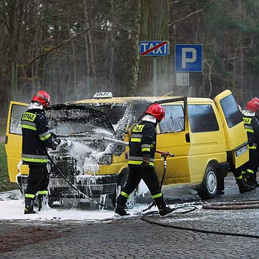 Zapaliła się taksówka