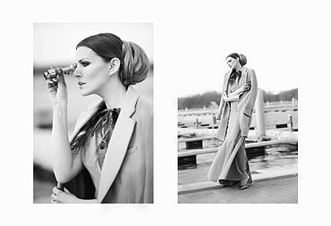 Ilona Felicjańska pozowała na kamieńskiej marinie