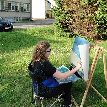 Golczewo: Plener student�w grafiki szczeci�skiej Akademii Sztuki