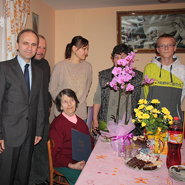 Burmistrz Kamienia Pomorskiego z wizyt� u Jubilatek