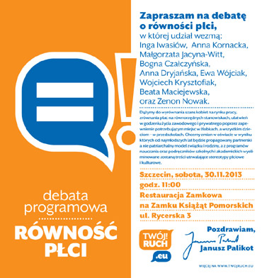 Debata o r�wno�ci p�ci w Szczecinie