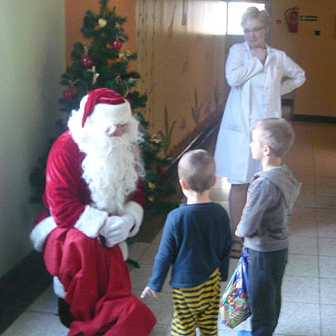 Święty Mikołaj w szpitalu w Kamieniu Pomorskim
