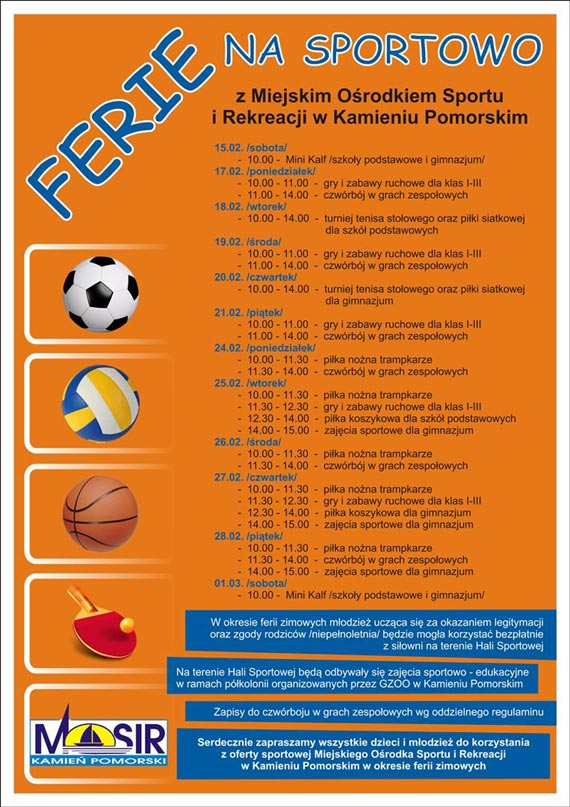 MOSiR-owskie ferie na sportowo